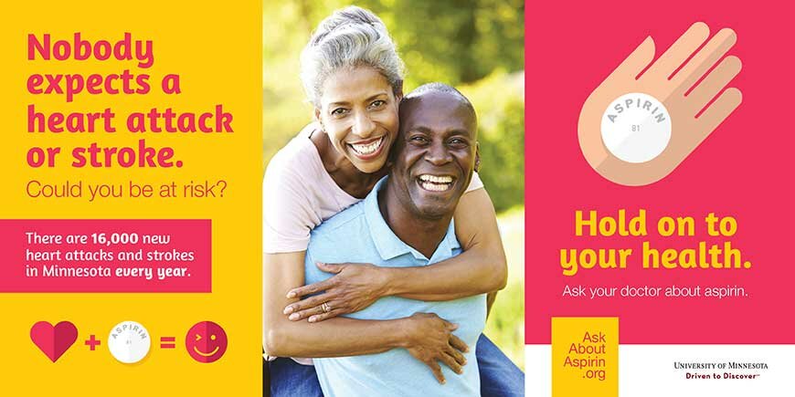 Nobody expects a heart attack or stroke. Could you be at risk? Hold onto your health. Ask your doctor about aspirin brochure